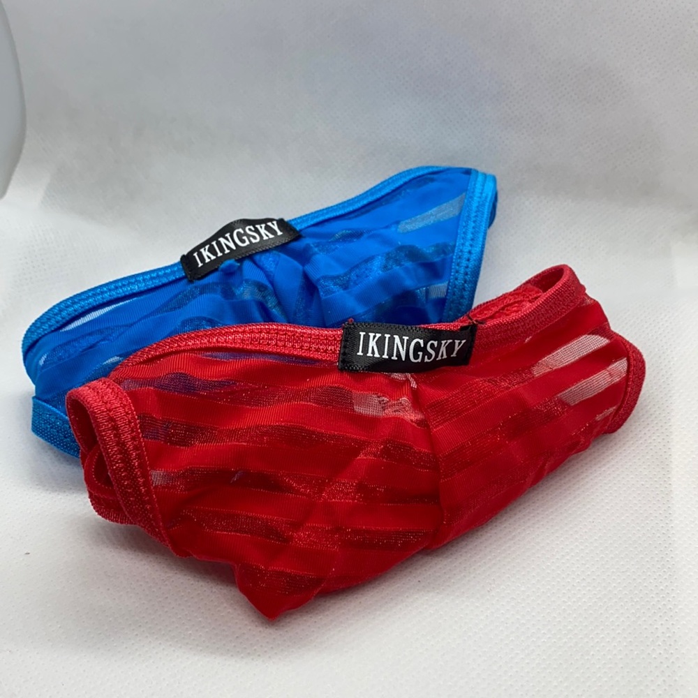 Men’s sheer bulge pouch thong bundle (L)